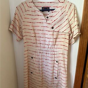 Pendleton Cream and Red Geometric Dress